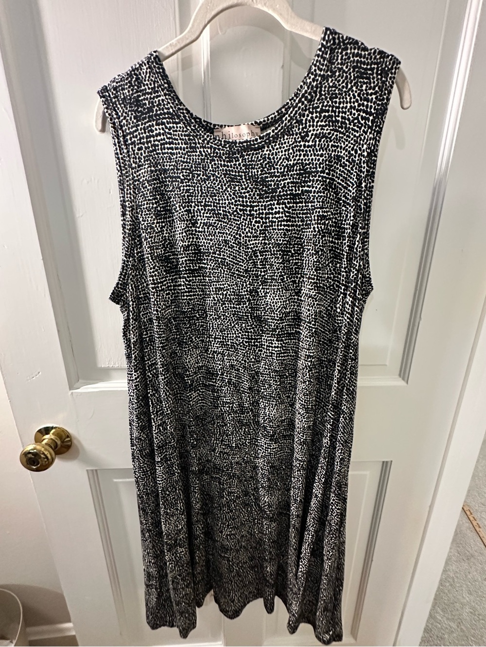 Philosophy Black & White Printed Sleeveless Midi Dress